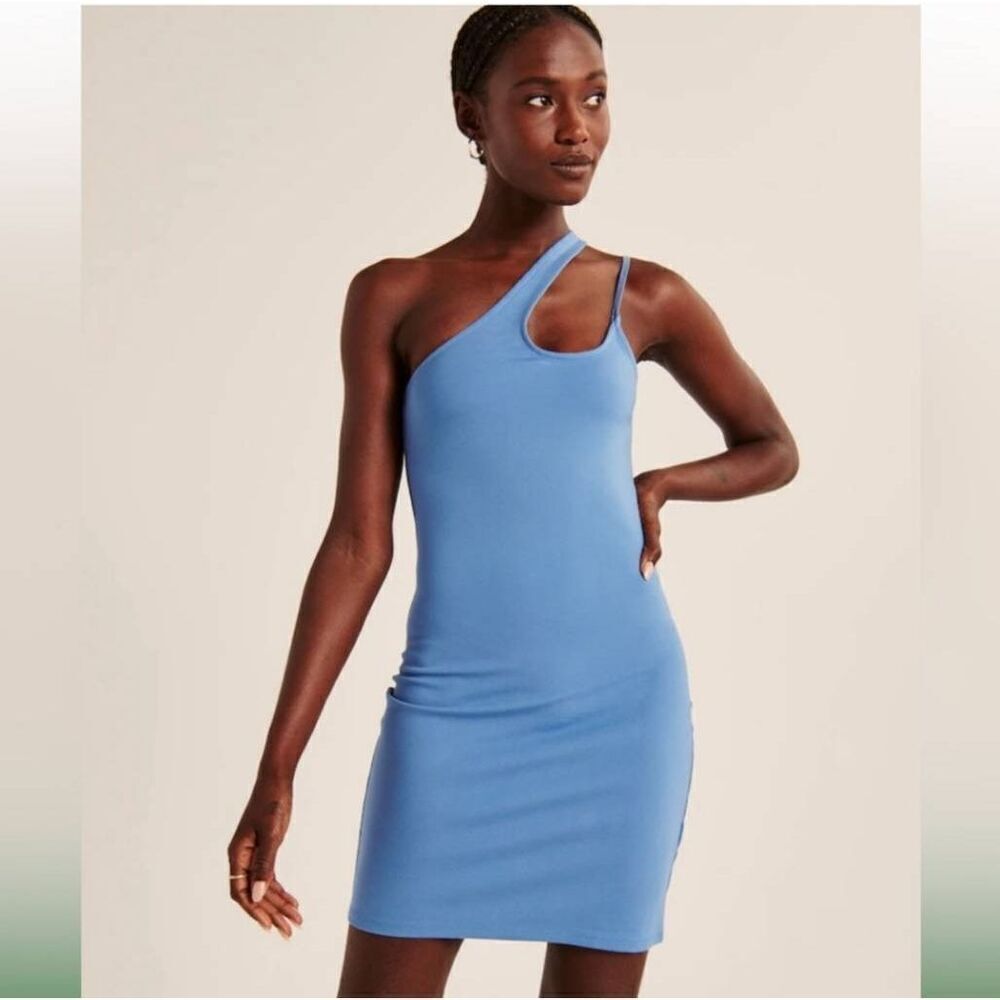 Abercrombie & Fitch women's asymmetrical‎ one shoulder blue Mini dress size XL